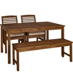 Ravenscroft 4pc Acacia Wood Patio Dining Set - Saracina Home -Sunnydaze Decor Store GUEST ed44c97f 3ef4 47b8 a053 68a2d0bee986