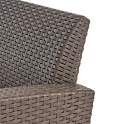 Bedrock 3pc Faux Wicker Chat Set With Fire Pit - Brown/Beige - Christopher Knight Home -Sunnydaze Decor Store GUEST ed494e13 ec2e 40eb b242 c94953cd564f