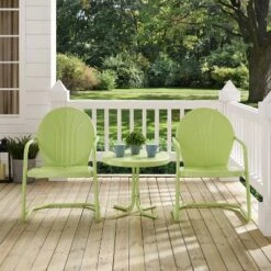 Griffith 3pc Outdoor Conversation Set - Key Lime - Crosley -Sunnydaze Decor Store GUEST ed4cf318 f8cb 4e89 b816 088d434d024e