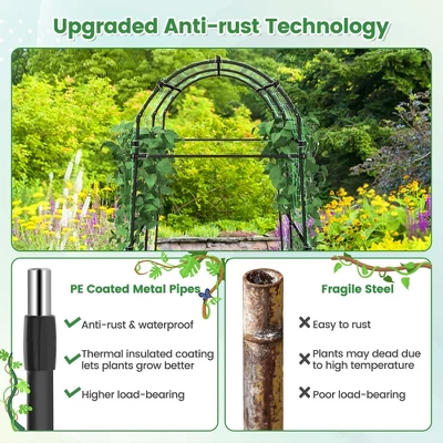 Costway 7.5FT Garden Arch Trellis Outdoor Plant Support Archway For Climbing Vine Flower 6 Costway 7.5FT Garden Arch Trellis Outdoor Plant Support Archway For Climbing Vine Flower - Image 4