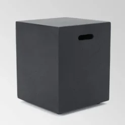 Oana 7pc Acacia V-Shaped Sectional Sofa With Fire Pit Set - Gray/Dark Gray - Christopher Knight Home -Sunnydaze Decor Store GUEST ee6ed8ff 7508 4efc a710 d9639e16f48e