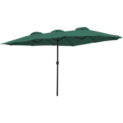 Northlight 15' Outdoor Patio Market Umbrella With Hand Crank, Green -Sunnydaze Decor Store GUEST ee765e84 4945 494e 8d75 23ee74d122d5