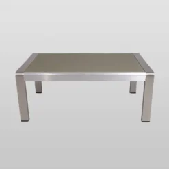 Aviara 4pc Aluminum Chat Set - Silver/Khaki - Christopher Knight Home -Sunnydaze Decor Store GUEST eeabcae8 da59 44a7 8d32 0c505a6c45d4