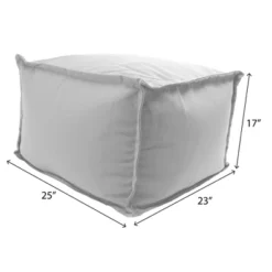 23" X 25" X 17" Outdoor Bean Filled Pouf/Ottoman In Sunbrella Cast Mist - Jordan Manufacturing -Sunnydaze Decor Store GUEST ef2d8824 85ef 43cf a166 5bc2a3487516 1