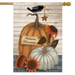 Rustic Autumn Blessings Fall House Flag 40" X 28" Briarwood Lane
