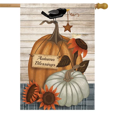 Rustic Autumn Blessings Fall House Flag 40" X 28" Briarwood Lane 3 Rustic Autumn Blessings Fall House Flag 40" X 28" Briarwood Lane