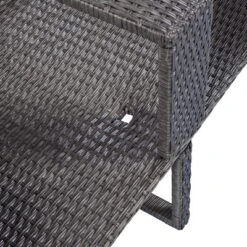 2pc Outdoor Wicker Conversation Sectional Set With Cushions & Half-Moon Side Table For Umbrella - Gray - GODEER -Sunnydaze Decor Store GUEST ef43478d 52bd 4f73 b54f d66cae9964bb