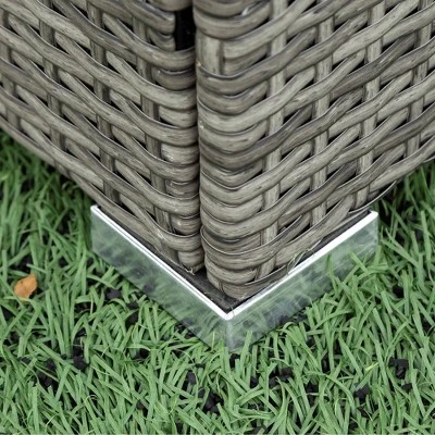 4pc Wicker Patio Conversation Seating Set With Thick Cushions - Gray - GODEER 11 4pc Wicker Patio Conversation Seating Set With Thick Cushions - Gray - GODEER - Image 9