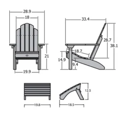Westport 2pc Folding Adirondack Chair With Ottoman - Highwood -Sunnydaze Decor Store GUEST efc5c740 9fcf 4524 8126 9a3b496fe9e7