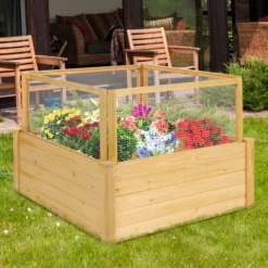 Costway Raised Garden Bed Wooden Garden Box With 9 Grids & Critter Guard Fence -Sunnydaze Decor Store GUEST f0044c96 c52d 481e a279 c4813e2f7e4e