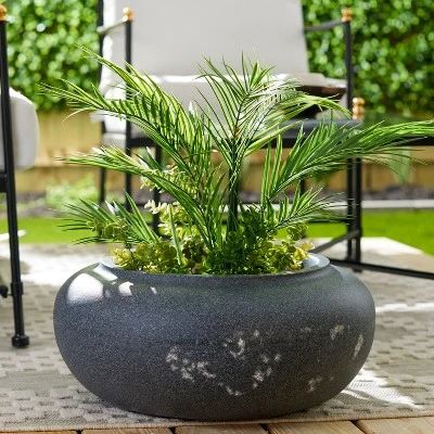 HC Companies Versatile 21 Inch Round Natural Decorative Plastic Outdoor Garden Hose Storage Pot With Side Hole For Faucet Connection 3 HC Companies Versatile 21 Inch Round Natural Decorative Plastic Outdoor Garden Hose Storage Pot With Side Hole For Faucet Connection