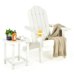 Tangkula Patio 2PCS Adirondack Chair Side Table Set Outdoor Chair Set With End Table Weather Resistant Cup Holder For Backyard Garden White 15 Tangkula Patio 2PCS Adirondack Chair Side Table Set Outdoor Chair Set With End Table Weather Resistant Cup Holder For Backyard Garden White -Sunnydaze Decor Store GUEST f0967f33 46fb 4485 9909 5e0d99789d5e