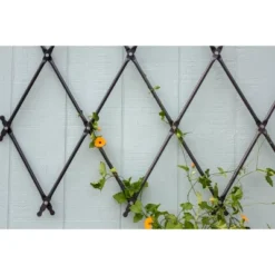 Achla Designs 43" Traditional Wall Mounted Lattice Iron Garden Trellis Graphite Powder Coat Finish -Sunnydaze Decor Store GUEST f0b06b73 580d 4df8 b8be aab87af33b89