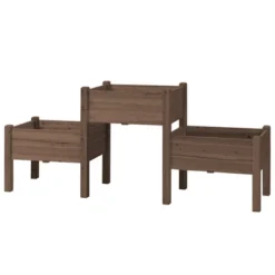 Outsunny 73" X 18" X 32" Raised Garden Bed W/ Three Elevated Planter Box, Freestanding Wooden Plant Stand For Vegetables, Herb, Flowers, Coffee -Sunnydaze Decor Store GUEST f14be06d d292 4922 8ae5 b29f6a05fe1f