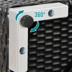 7pc Wicker Patio Conversation Set With Pillows & Cushions - Espresso/Blue - GODEER -Sunnydaze Decor Store GUEST f14ebed7 ad2b 49b1 9600 36459b38fbb0