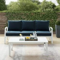 Kaplan 2pc Outdoor Sofa Set - Navy - Crosley -Sunnydaze Decor Store GUEST f1533ec0 6a6b 4a40 8dc9 030ef2c4f5dd