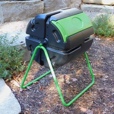FCMP Outdoor HF-RM4000 HOTFROG 37 Gallon Plastic Single Chamber Roto Tumbling Composter Outdoor Elevated Rotating Garden Compost Bin, Black/Green 5 FCMP Outdoor HF-RM4000 HOTFROG 37 Gallon Plastic Single Chamber Roto Tumbling Composter Outdoor Elevated Rotating Garden Compost Bin, Black/Green - Image 3
