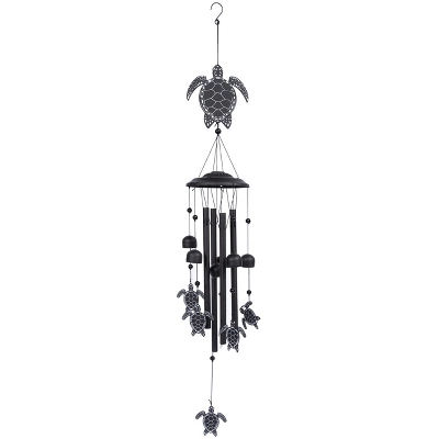 Dawhud Direct 32" H Black Sea Turtles Wind Chimes 3 Dawhud Direct 32" H Black Sea Turtles Wind Chimes
