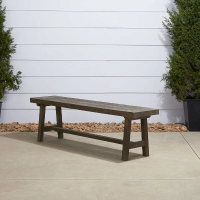 Renaissance Outdoor Patio Dining Picnic Bench - Gray - Vifah 4 Renaissance Outdoor Patio Dining Picnic Bench - Gray - Vifah - Image 2