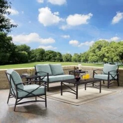 6pc Kaplan Outdoor Seating Set Mist - Crosley -Sunnydaze Decor Store GUEST f1c8c0d8 b44d 4823 982a 281834b383f0
