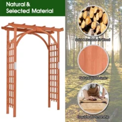 Costway Premium Outdoor Wooden Cedar Arbor Arch Pergola Trellis Wood Garden Yard Lattice -Sunnydaze Decor Store GUEST f21e4292 fef7 4694 bfb7 8ae0b1e12a26