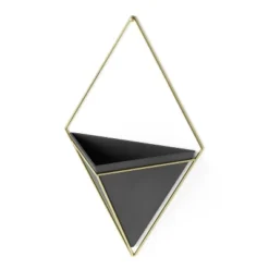 Trigg Wall Display Planter Black/Brass - Umbra