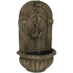 Sunnydaze Decor Sunnydaze 27"H Electric Polystone Florence Outdoor Wall-Mount Water Fountain -Sunnydaze Decor Store GUEST f22b2c4e 80ca 457c b451 7b39dcedd084