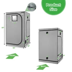 Costway 5x5 Grow Tent, 60''x60''x80'' High Reflective Mylar W/Observation Window GrayBlack 19 Costway 5x5 Grow Tent, 60''x60''x80'' High Reflective Mylar W/Observation Window GrayBlack -Sunnydaze Decor Store GUEST f243dcbb 3647 49e4 8891 a913b9b1021c