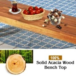 Costway Patio Acacia Wood Dining Bench Seat With Rustic Steel Legs For Outdoor Indoor 13 Costway Patio Acacia Wood Dining Bench Seat With Rustic Steel Legs For Outdoor Indoor -Sunnydaze Decor Store GUEST f2c63829 d4d8 406a a8e9 c66f6cedb084