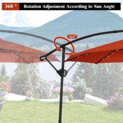 Costway 10FT Patio Offset Umbrella Solar LED 360degrees Rotation Orange 17 Costway 10FT Patio Offset Umbrella Solar LED 360degrees Rotation Orange -Sunnydaze Decor Store GUEST f309fbbd 55b7 4a17 bbaa e0565f5ca2ef