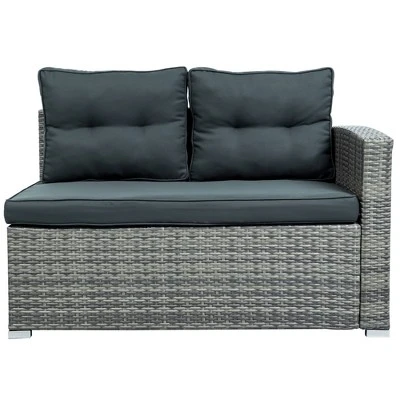 4pc Wicker Patio Set With Large Storage Box & Cushions - Gray - GODEER 10 4pc Wicker Patio Set With Large Storage Box & Cushions - Gray - GODEER - Image 8