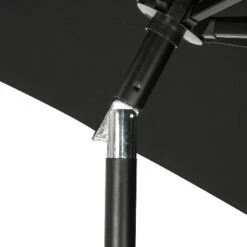 9' X 9' Mirage II Fiesta Market Patio Umbrella With Solar LED Tube Lights Black - Island Umbrella -Sunnydaze Decor Store GUEST f3456b5a 6e98 4b71 9aee 3dac79e8a603