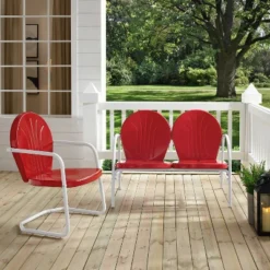 Griffith 2pc Outdoor Seating Set - Bright Red - Crosley -Sunnydaze Decor Store GUEST f35bfc4b e654 4a13 9d17 dd49cec259fa
