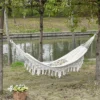 Outsunny Extra Large Boho Hammock With Macrame Tassel Fringe, Includes Carrying Bag, Indoor Outdoor Tree Hammock For Porch, Backyard, Camping, White -Sunnydaze Decor Store GUEST f3b35e44 bb37 42fd 8659 4a63f552287f