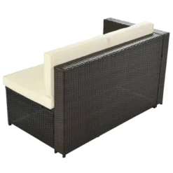 9pc Wicker Patio Sectional Seating Set With Cushions - Beige - GODEER -Sunnydaze Decor Store GUEST f3d3ddbb 038f 4c63 a64e c50c23d8b8b1