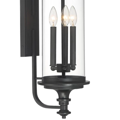 Possini Euro Design Medici Modern Outdoor Wall Light Fixture Black 28" Clear Glass For Post Exterior Barn Deck House Porch Yard Patio Home Outside 4 Possini Euro Design Medici Modern Outdoor Wall Light Fixture Black 28" Clear Glass For Post Exterior Barn Deck House Porch Yard Patio Home Outside - Image 2