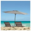 7.5' X 7.5' UV And Wind Resistant Beach/Patio Umbrella Gray - CorLiving -Sunnydaze Decor Store GUEST f47b965a 1b0a 49c2 98fd ca3e0f8eaa49