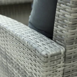 6pc Wicker Patio Set With Glass Table Ottomans - Gray/Dark Gray - GODEER -Sunnydaze Decor Store GUEST f4a77ed0 fd4a 4866 90ac 0f3454e37359