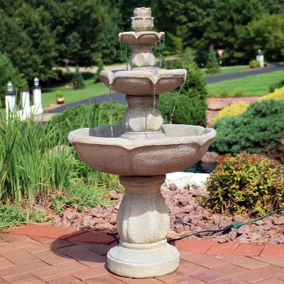 Sunnydaze Decor Sunnydaze 35"H Electric Fiberglass 3-Tier Birds' Delight Outdoor Bird Bath Water Fountain 3 Sunnydaze Decor Sunnydaze 35"H Electric Fiberglass 3-Tier Birds' Delight Outdoor Bird Bath Water Fountain
