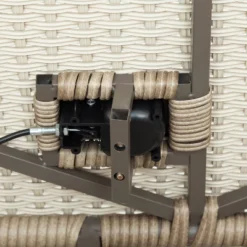 4pc Wicker Adjustable Patio Seating Set With Cushions - Natural/Gray - GODEER -Sunnydaze Decor Store GUEST f6285fab eebf 41e2 a248 580e71d02e07