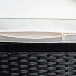 9pc Wicker Patio Seating Set With Cushions - Black/Beige - GODEER -Sunnydaze Decor Store GUEST f657250e 6d0f 4467 93f8 28c4dd76a52e