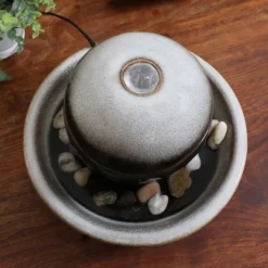 Sunnydaze Decor Sunnydaze Indoor Home Office Tabletop Modern Orb Smooth Glazed Ceramic Water Fountain Feature - 7" - Dark Brown -Sunnydaze Decor Store GUEST f6788237 4906 45f5 adb8 7c15ae886785