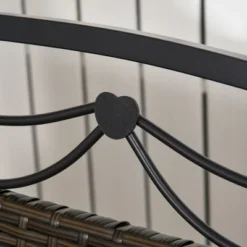 Outsunny PE Wicker Porch Swing, 2-Seater Hanging Swing Bench With Chains, 528 LBS Weight Capacity, Flourishes, Brown -Sunnydaze Decor Store GUEST f68f5ddf d214 4883 aff4 7cadf3332ca9