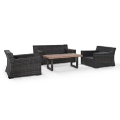 Beaufort 4pc Outdoor Wicker Seating Set - Mist - Crosley -Sunnydaze Decor Store GUEST f69275dd a03d 45bf 9a4b 6a630769ae49