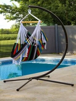 The Hamptons Collection 72” Multi-Color Brazilian Style Hammock Chair With A Hanging Bar -Sunnydaze Decor Store GUEST f6bd8d89 8116 4deb 9021 cf1a4fcba84b