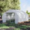 Outsunny 11.5' X 9.8' X 6.5' Outdoor Walk-In Tunnel Greenhouse Hot House With Roll-up Windows, Zippered Door, PE Cover, White 2 Outsunny 11.5' X 9.8' X 6.5' Outdoor Walk-In Tunnel Greenhouse Hot House With Roll-up Windows, Zippered Door, PE Cover, White -Sunnydaze Decor Store GUEST f71bb31d e669 4156 a405 f9094dbcc8fd