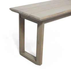 Nibley Outdoor Acacia Wood Dining Bench Gray - Christopher Knight Home