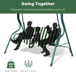 Tangkula 3-Seats Outdoor Glider Hammock With Adjustable Waterproof Canopy Aluminum Frame Patio Swing Chair -Sunnydaze Decor Store GUEST f7b887f2 3799 4075 b5a9 d0b14872488b