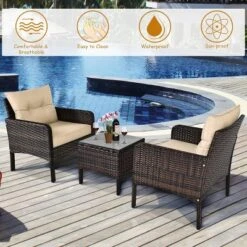 Costway 3PCS Patio Rattan Conversation Set Cushioned Sofa Chair For Garden 17 Costway 3PCS Patio Rattan Conversation Set Cushioned Sofa Chair For Garden -Sunnydaze Decor Store GUEST f827b978 7b2c 4e71 87b5 1983bcacd34f
