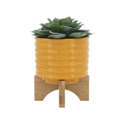 Sagebrook Home Textured Ceramic Planter Pot With Stand